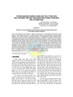 TUYỂN CHỌN BỘ CHỦNG VI SINH VẬT XỬ LÝ PHẾ THẢI SAU CHẾ BIẾN TINH BỘT SẮN DẠNG RẮN THÀNH PHÂN BÓN HỮU CƠ SINH HỌC doc