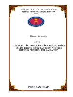 Đề tài: ĐÁNH GIÁ TÁC ĐỘNG CỦA CÁC CHƯƠNG TRÌNH 134 -135 TRONG CÔNG TÁC GIẢM NGHÈO Ở PHƯỜNG PHÁO ĐÀI THỊ XÃ HÀ TIÊN doc