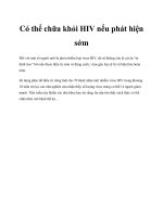 Có thể chữa khỏi HIV nếu phát hiện sớm pptx
