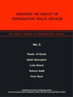 ASSESSING THE QUALITY OF REPRODUCTIVE HEALTH SERVICES ppt