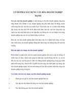 LÝ DO PHẢI XÂY DỰNG VĂN HÓA DOANH NGHIỆP MẠNH docx