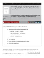 Report Of The Committee On Proposal Evaluation For Allocation Of Supercomputing Time For The Study Of Molecular Dynamics pptx