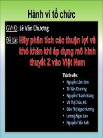 NHỮNG THUẬN lợi và KHÓ KHĂN KHI áp DỤNG mô HÌNH THUYẾT z vào VIỆT NAM