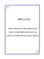 thực trạng tổ chức bộ máy kế toán và hệ thống kế toán tại công ty tnhh thương mại carmax