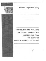 DISTRIBUTION AND PACKAGING OF STUDENT FINANCI AIDI,: SOMEr EVIDEN~C FROM THE SURVEY 0F THE HIGH SCHOOL CLASS.OF 1972 potx