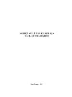 Nghiệp vụ lễ tân khách sạn - tài liệu tham khảo pdf