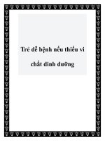 Trẻ dễ bệnh nếu thiếu vi chất dinh dưỡng ppt