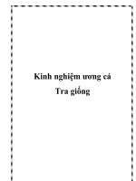 Kinh nghiệm ương cá Tra giống doc