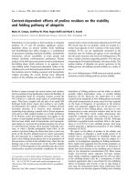 Báo cáo khoa học: Context-dependent effects of proline residues on the stability and folding pathway of ubiquitin docx