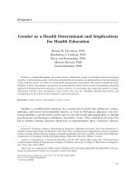 Gender as a Health Determinant and Implications for Health Education pot