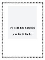 Dự đoán khả năng học của trẻ từ lúc bé ppt