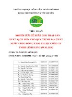 tiểu luận nghiên cứu đề xuất giải pháp sản xuất sạch hơn cho quy trình sản xuất nước uống đóng chai thuộc công ty tnhh linh hằng (waliha)