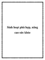 Sinh hoạt phù hợp, nâng cao sức khỏe ppt