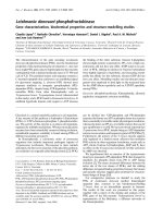 Báo cáo khoa học: Leishmania donovani phosphofructokinase Gene characterization, biochemical properties and structure-modelling studies doc