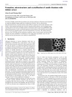 formation, microstructures and crystallization of anodic titanium oxide