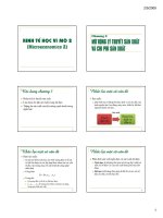 Kinh kế học vi mô 2 - Chương 3: Mở rộng lý thuyết sản xuất và chi phí sản xuất pdf