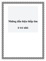 Những dấu hiệu thấp tim ở trẻ nhỏ ppt