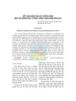Kết quả đánh giá và tuyển chọn một số giống đậu tương triển vọng năm 2009 - 2010 pot