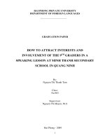 How to attract interests and involvement of the 9th graders in a speaking lessons at Minh Thanh secondary in Quang Ninh