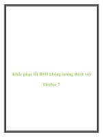 Khắc phục lỗi IDM không tương thích với Firefox 7 potx