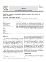 Molecular dynamics simulations of the tensile and melting behaviours of silicon nanowires