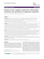 Sputum smear negative pulmonary tuberculosis: sensitivity and specificity of diagnostic algorithm docx