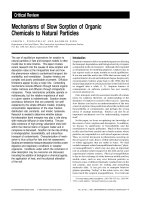 Mechanisms of Slow Sorption of Organic Chemicals to Natural Particles docx