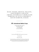 BASIC NEEDS, MENTAL HEALTH, AND WOMEN’S HEALTH AMONG INTERNALLY DISPLACED PERSONS IN NYALA DISTRICT, SOUTH DARFUR, SUDAN pot