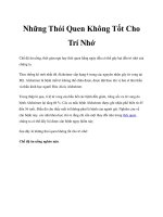 Những Thói Quen Không Tốt Cho Trí Nhớ doc