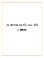Các phương pháp để nâng cao điểm số TOEIC pptx