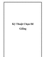 Kỹ Thuật Chọn Dê Giống docx