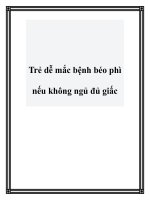 Trẻ dễ mắc bệnh béo phì nếu không ngủ đủ giấc docx