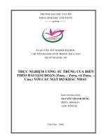 Ương ấu trùng cua (Scylla paramamosain) theo hai giai đoạn (Zoea1 – Zoea5 và Zoea5 – Cua1) với các mật độ khác nhau