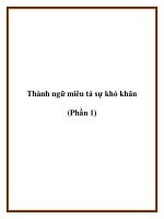 Thành ngữ miêu tả sự khó khăn (Phần 1) doc