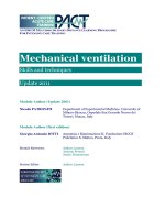 Mechanical ventilation Skills and techniques pot