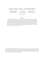 Monetary Policy, Leverage, and Bank Risk-Taking∗ pot