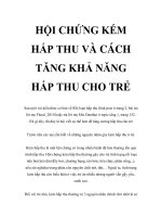HỘI CHỨNG KÉM HẤP THU VÀ CÁCH TĂNG KHẢ NĂNG HẤP THU CHO TRẺ docx