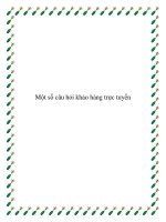 Một số câu hỏi khảo hảng trực tuyến pot