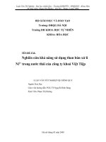 Luận văn: Nghiên cứu khả năng sử dụng than bùn xử lí Ni2+ trong nước thải của công ty khoá Việt Tiệp potx