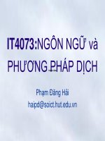 NGÔN NGỮ và PHƯƠNG PHÁP DỊCH THÀNH CÔNG - Chương 5: Sinh mã ppt