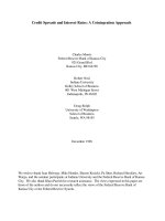 Credit Spreads and Interest Rates: A Cointegration Approach pot