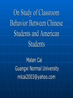 On study of classroom behavior between chinese students