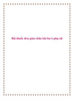 Bài thuốc đơn giản chữa khí hư ở phụ nữ. ppt