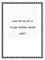 Làm thế nào để có Google sitelinks nhanh nhất? potx