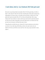 Cách thêm chữ ký vào Outlook 2013 khi gửi mail pdf