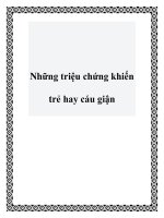 Những triệu chứng khiến trẻ hay cáu giận pptx