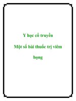 Y học cổ truyền Một số bài thuốc trị viêm họng ppt