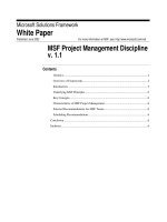 MSF Project Management Discipline v. 1.1 pptx