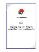 ỨNG DỤNG CÔNG NGHỆ THÔNG TIN ĐỔI MỚI PHƢƠNG PHÁP DẠY HỌC  và  ĐỔI MỚI KIỂM TRA, ĐÁNH GIÁ KẾT QUẢ HỌC TẬP CỦA HỌC SINH  MÔN TOÁN