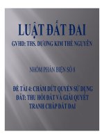 tiểu luận chấm dứt quyền sử dụng đất thu hồi đất và giải quyết tranh chấp đất đai